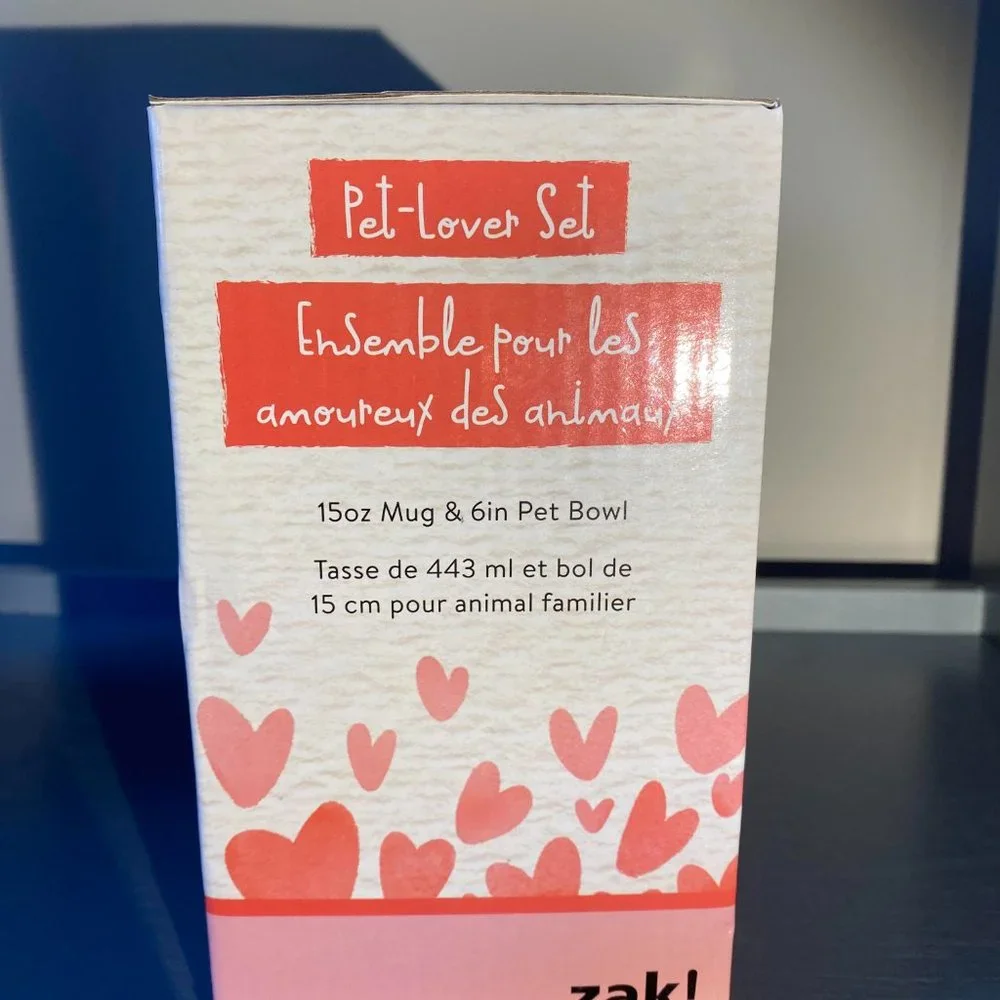 Pet Kitty Cat Lover Set 15 oz Mug and 6 in Pet bowl Match set